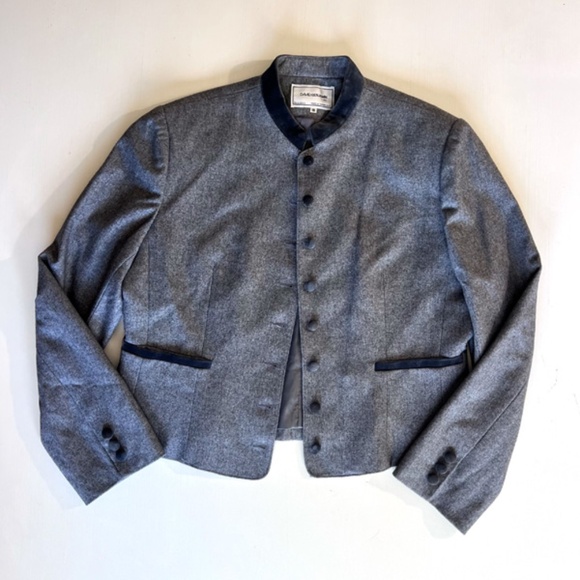 VTG David Benjamin Ltd. Blazer Women's size (UK 18) (USA 14) Gray Wool Velvet - Picture 5 of 15